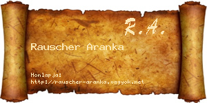 Rauscher Aranka névjegykártya